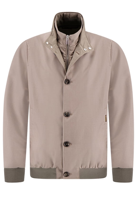 Beige High Collar Jacket (Men's)