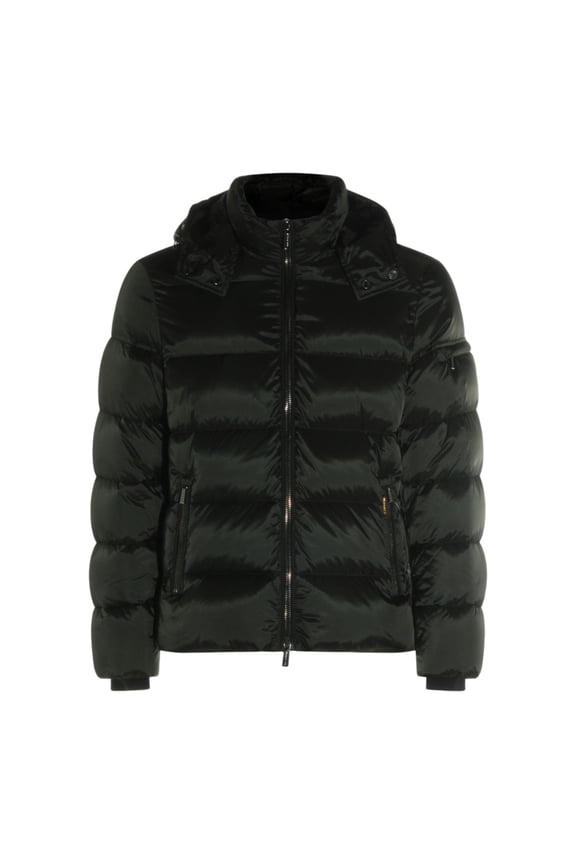 Quilted Down Jacket With High Collar And Detachable Hood (Men's)