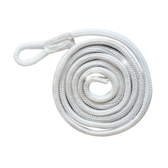 , Mooring Rope, Boat Ropes Dock Ties, Boat Rope with Loop, Boat Bumper Rope for Docking Yacht Sailboats White