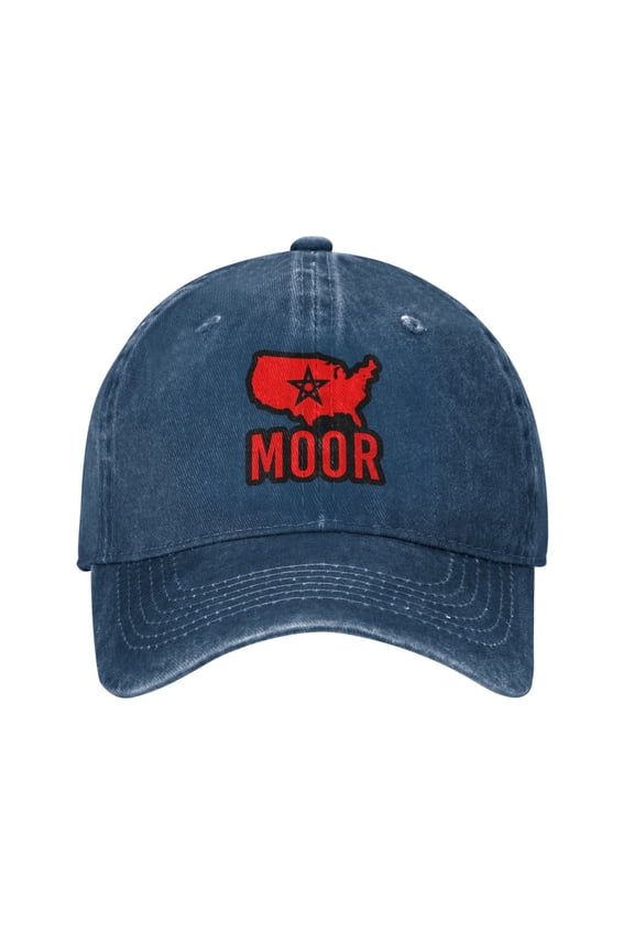 Moorish American America Moroccan Flag Adult Adjustable Classic Washed Casquette Cap Hat Baseball Cap For Man For Woman