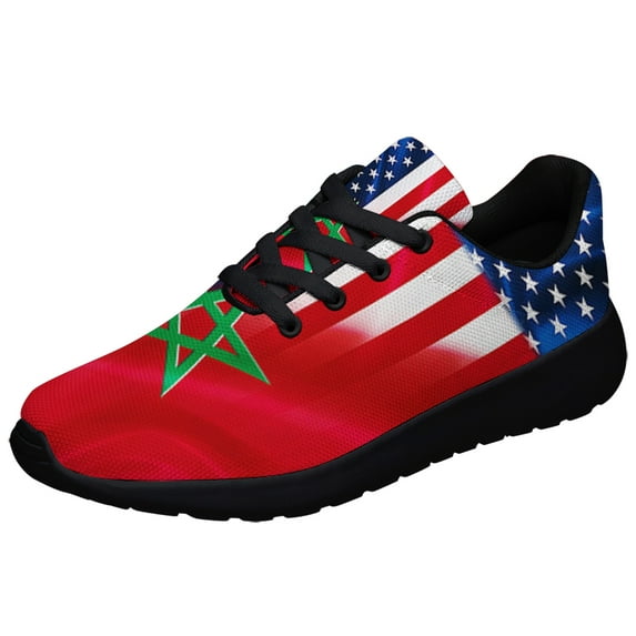Moorish American flag Shoes Sneakers for Women Men Black Size 9