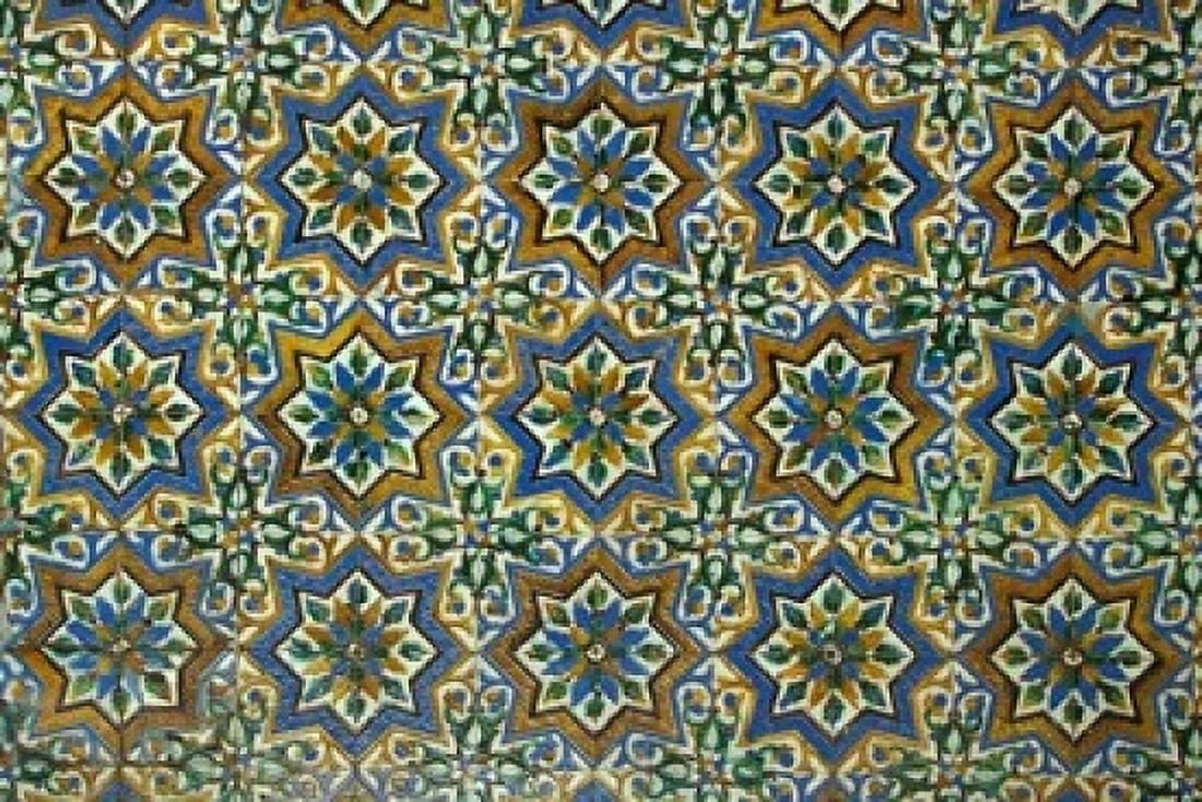 Moorish Mosaic Azulejos (ceramic tiles) Casa de Pilatos Palace Sevilla Spain Canvas Art - John & Lisa Merrill  DanitaDelimont (18 x 12)