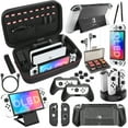 thumbnail image 1 of Mooroer Switch OLED Accessories Bundle 27 in 1 for Nintendo Switch OLED Model 2021, Gift Kit for OLED Carrying Storage Case, Dockable Protective Case Covers, Screen Protector, Joycon Grip & More, 1 of 9