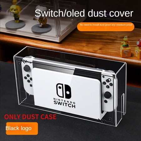 Mooroer Transparent Dust-proof Cover for Switch Luminous Base Sleeve Box for Nintendo Oled Acrylic Host Case Protective Cover