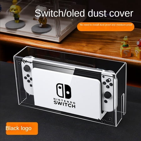 Mooroer Transparent Dust-proof Cover for Switch Luminous Base Sleeve Box for Nintendo Oled Acrylic Host Case Protective Cover