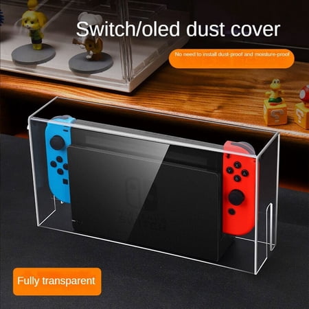 Mooroer Transparent Dust-proof Cover for Switch Luminous Base Sleeve Box for Nintendo Oled Acrylic Host Case Protective Cover