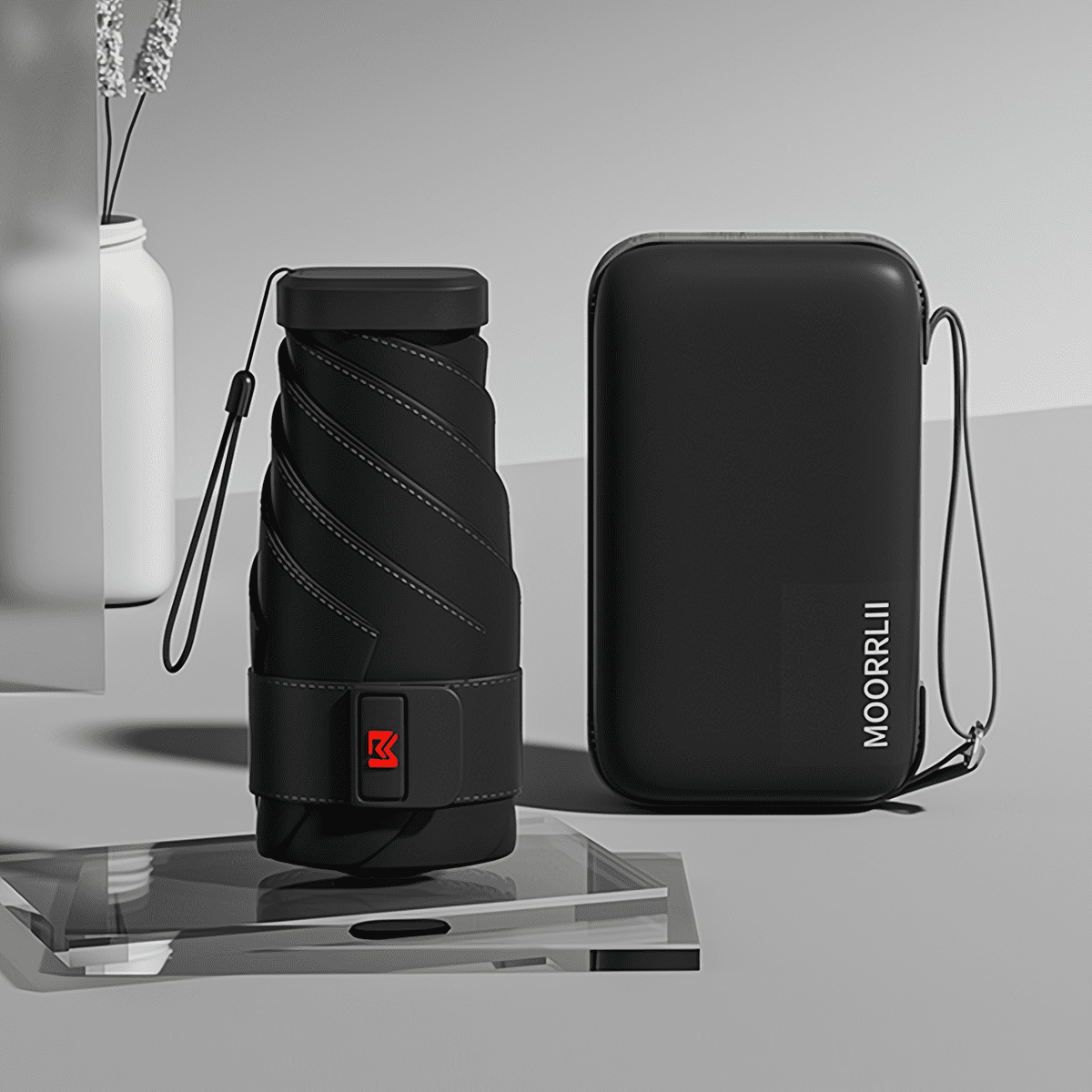 Moorrlii Travel Mini Umbrella for Purse with CaseSmall Compact UV