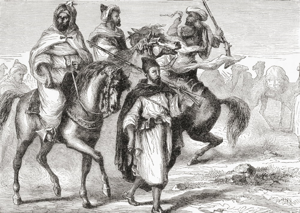 Moors In The 19Th Century From Africa By Keith Johnston Published 1884 Canvas Art - Ken Welsh  Design Pics (34 x 24)
