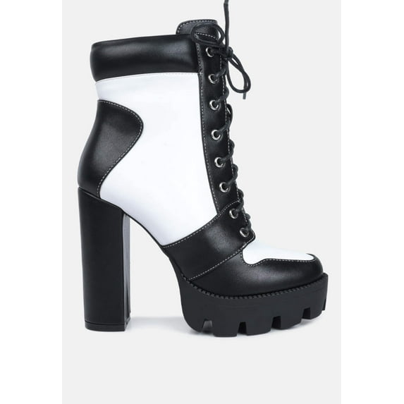 Moos Block Heel Lace Up Boots
