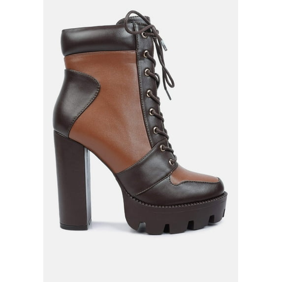 Moos Block Heel Lace Up Boots