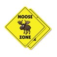 thumbnail image 1 of Moose (2 Pack) Plastic Crossing Sign - 10 Inch X 10 Inch Xing Sign Gift Animal Wildlife Forest Large Nature Outdoors Rustic Decor Symbol Tough Adventure, 1 of 4