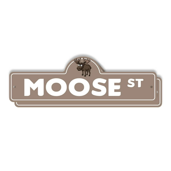 Moose (2 Pack) Plastic Street Sign - 6 Inch X 18 Inch Gift Animal Wildlife Forest Large Nature Outdoors Rustic Decor Symbol Tough Adventure