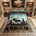 thumbnail image 1 of Moose Bedding Set Rustic Pine Trees King Comforter Set ,Woodland Animals Quilt Vintage Brown Lodge Cabin Duvet Insert,Wildlife Reindeer Elk Deer Paw Print Farmhouse Decor, 1 of 6