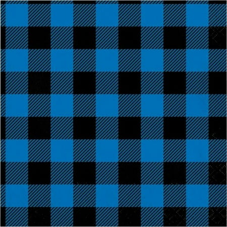 Moose Blue Buffalo Plaid Lunch Napkins