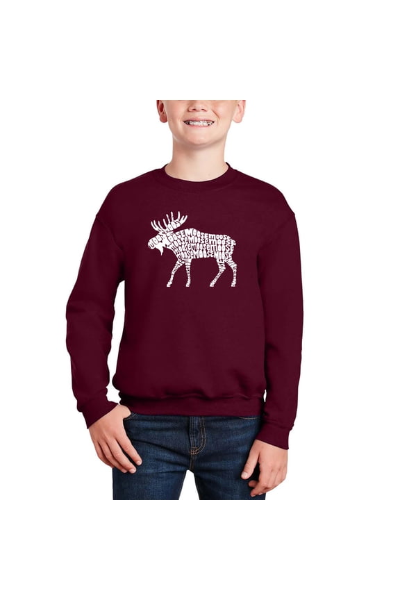 Moose - Boy's Word Art Crewneck Sweatshirt