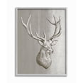 thumbnail image 1 of Moose Bust Animal Gray Design Gray Farmhouse Rustic Framed Giclee Texturized Art by Ziwei Li, 1 of 7