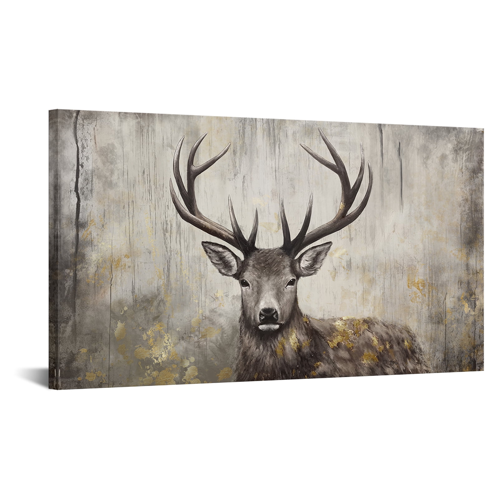 Moose Canvas Wall art Abstract Wildlife Elk Deer Picture Large Vintage