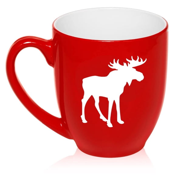 Moose Ceramic Coffee Mug Tea Cup Gift (16oz Red)