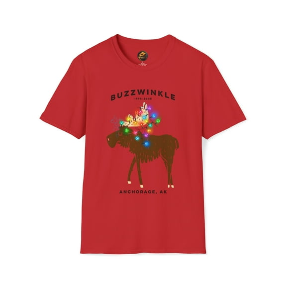 Moose, Christmas, Drunk, Buzzwinkle - Unisex Softstyle T-Shirt