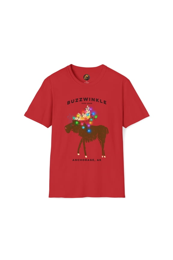 Moose, Christmas, Drunk, Buzzwinkle - Unisex Softstyle T-Shirt