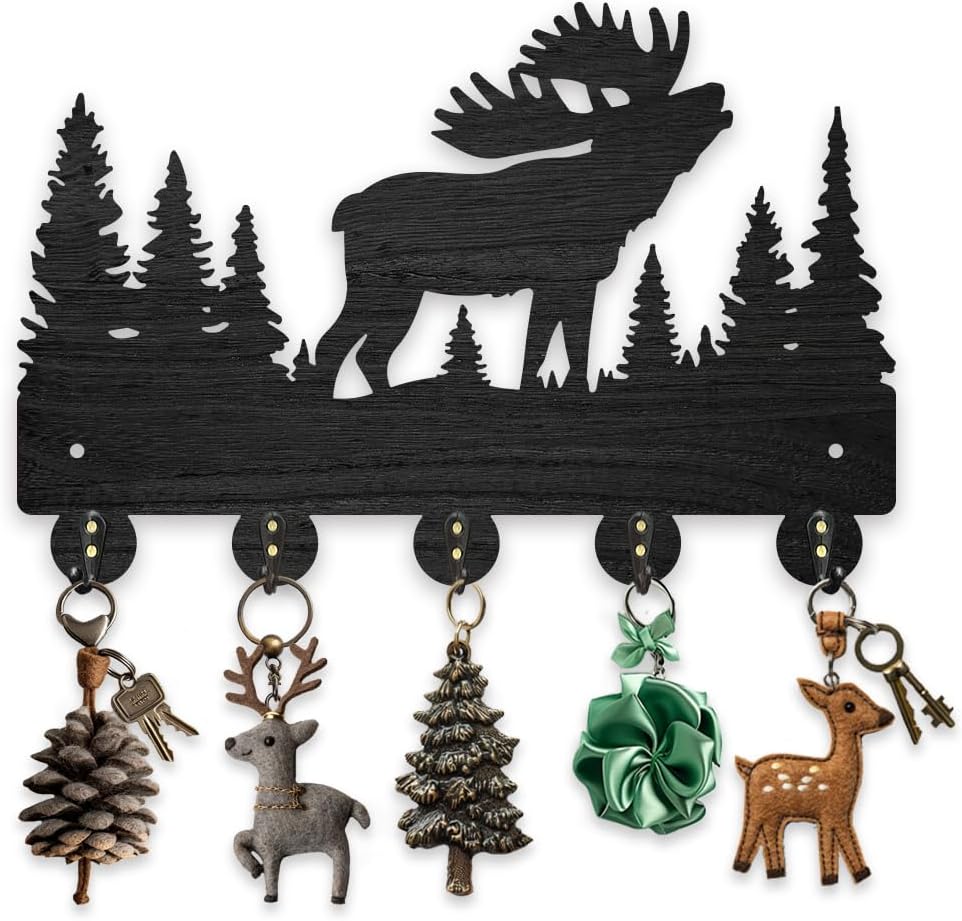 Medium Moose Racks Moose Coat Racks Wall Mounted Wood for DIY est Animal Tree Key Hangers ...