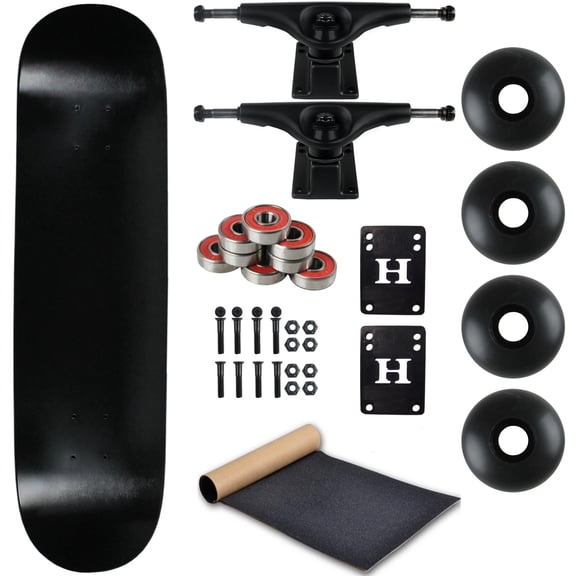 Moose Complete Skateboard Dip Black 8.0" With Black Trucks and Black Wheels