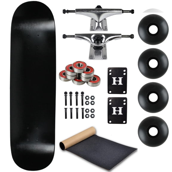 Moose Complete Skateboard Dip Black 8.5" With Silver Trucks and Black Wheels