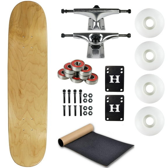 Moose Complete Skateboard Natural 8.0" With Silver Trucks and White Wheels