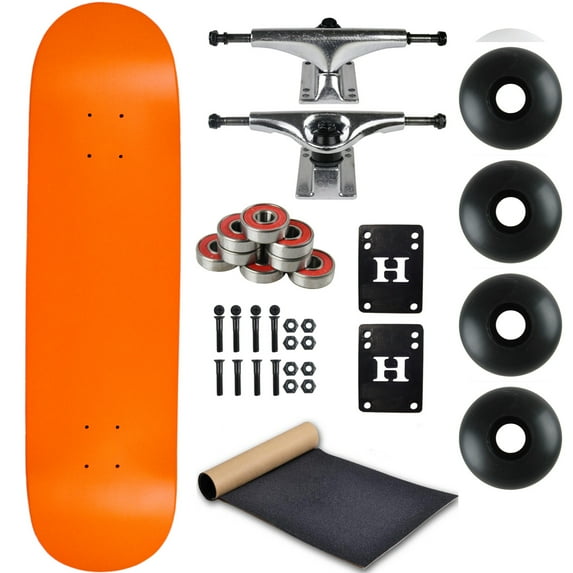 Moose Complete Skateboard Neon Orange 8.25" With Silver Trucks and Black Wheels