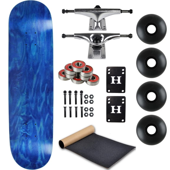 Moose Complete Skateboard Stain Blue 8.5" With Silver Trucks and Black Wheels