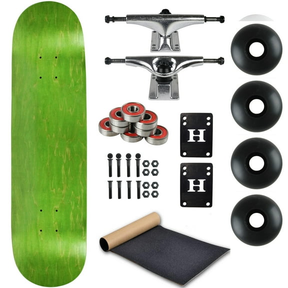 Moose Complete Skateboard Stain Green 8.0" With Silver Trucks and Black Wheels