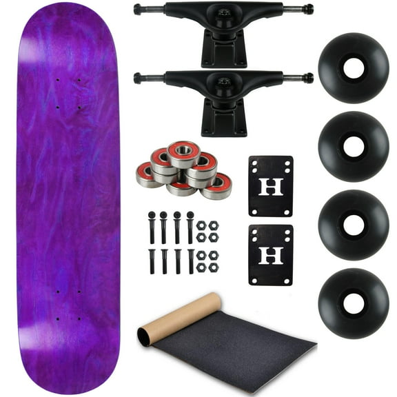 Moose Complete Skateboard Stain Purple 8.0" With Black Trucks and Black Wheels