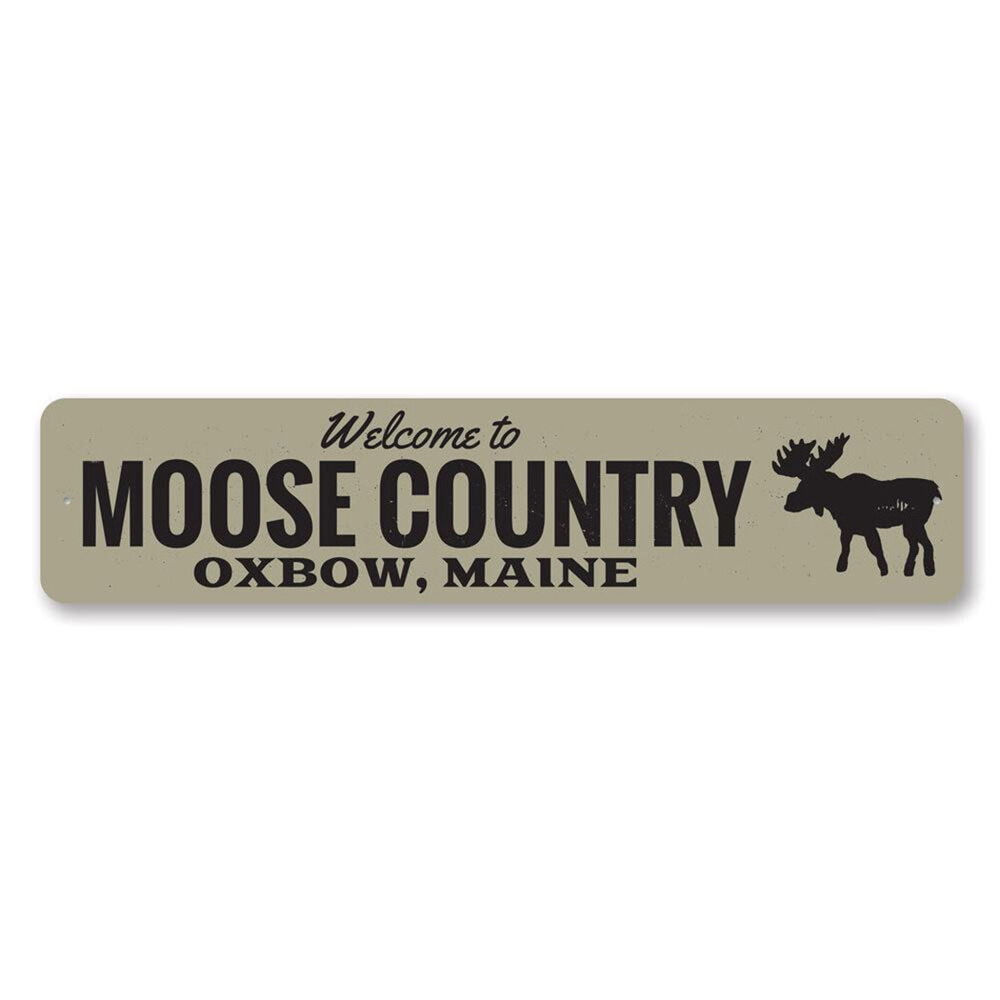 Moose Country Sign Lodge Metal Wall Decor SIZE 4 x 16 Inches