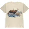 thumbnail image 1 of Moose Crossing the River Youth T Shirt Natural YLG, 1 of 1