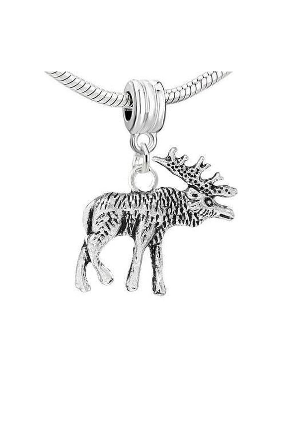 Moose Dangle Bead European Bead Compatible for Most European Snake Chain Charm Bracelet
