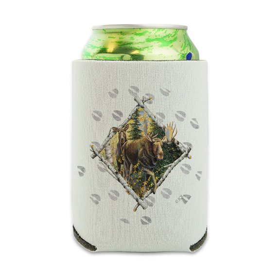 Moose Diamond Can Cooler - Drink Sleeve Hugger Collapsible Insulator - Beverage Insulated Holder