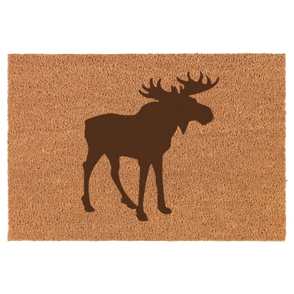 Moose Doormat Brown Natural Coir Rectangular Front Entry Non Slip Door Mat (16 in. x 24 in.)