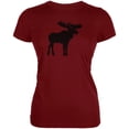 thumbnail image 1 of Moose Faux Stitched Juniors Soft T Shirt Garnet Red MD, 1 of 1