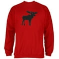 thumbnail image 1 of Moose Faux Stitched Mens Sweatshirt Red SM, 1 of 1