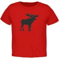 thumbnail image 1 of Moose Faux Stitched Red Toddler T-Shirt - 2T, 1 of 1