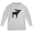 thumbnail image 1 of Moose Faux Stitched Youth Long Sleeve T Shirt White YSM, 1 of 1