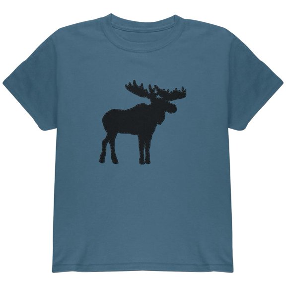 Moose Faux Stitched Youth T Shirt