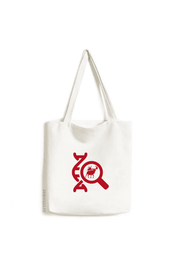 Moose Gene Magnifier Art Deco Fashion Tote Canvas Bag Shopping Satchel Casual Handbag