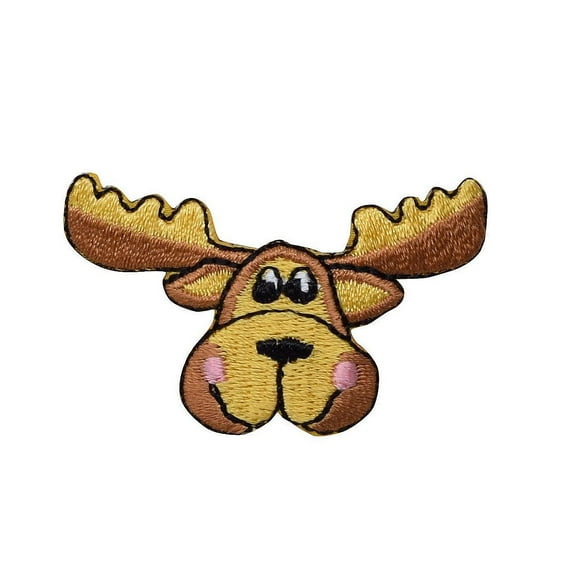 Moose Head - Children's - Iron On Applique/Embroidered Patch