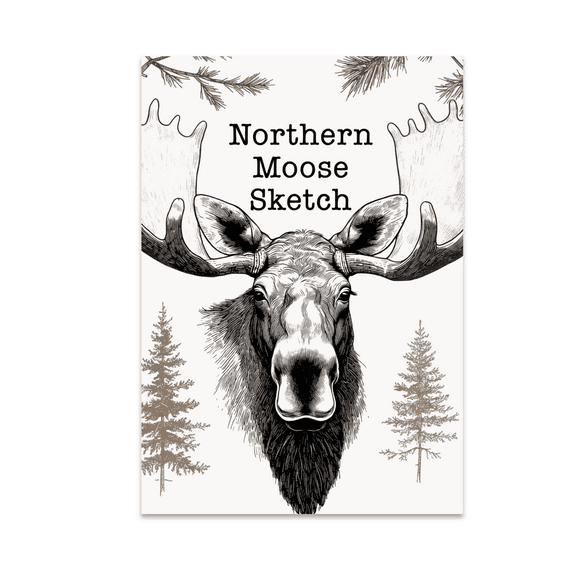 Moose Ink Drawing Art - Nature Enthusiast - 13x19 Poster Print
