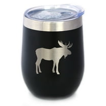 Bevvee Insulated Wine Tumbler 12 oz Moose Silhouette Gifts for Outdoorsy Wine Enthusiasts Tumblers