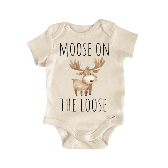 Moose Loose Newborn Baby Bodysuit