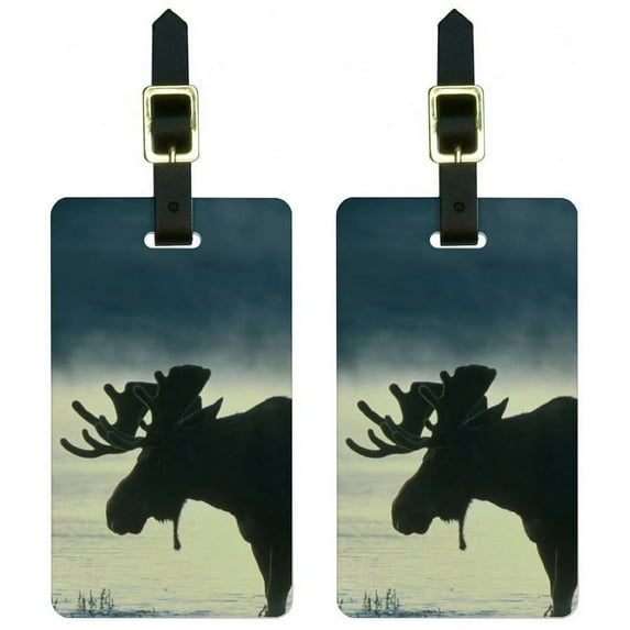 Moose Luggage Tags Suitcase Carry-On ID, Set of 2