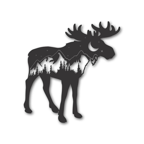 Moose Mountain Metal Wall Art | Metal Moose and Mountain Landscape Decor | 15 Color Options 18