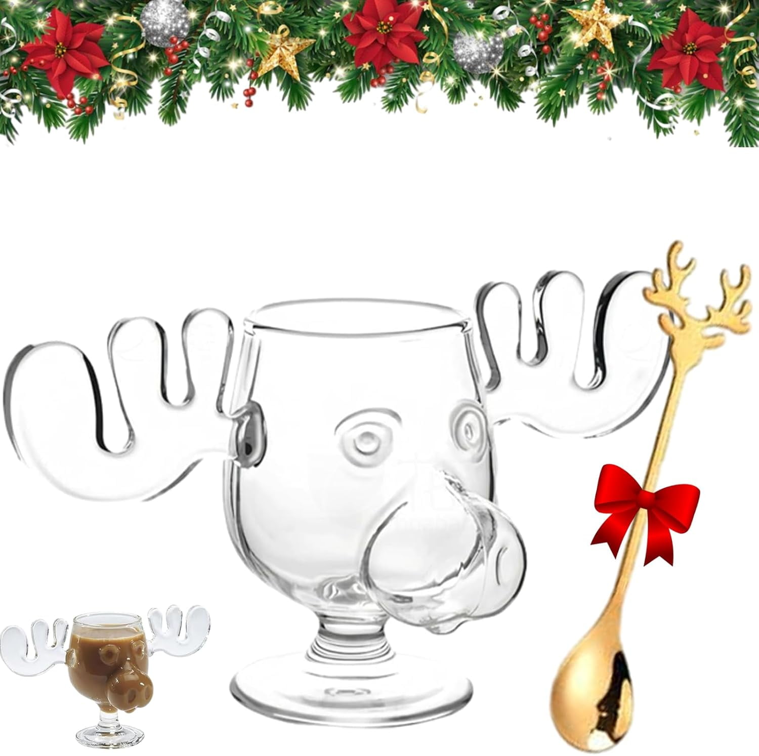 Moose Mugs Christmas Vacation, Moose Eggnog Glasses, Cup Body & Antlers ...